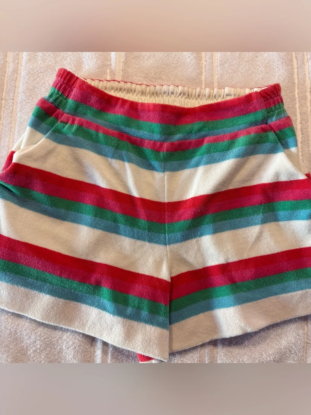 Boden Coastal Striped Two Piece Matching Set Pink Green White XS\2